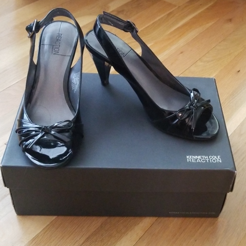 Peeptoe Patent Leather Slingbacks